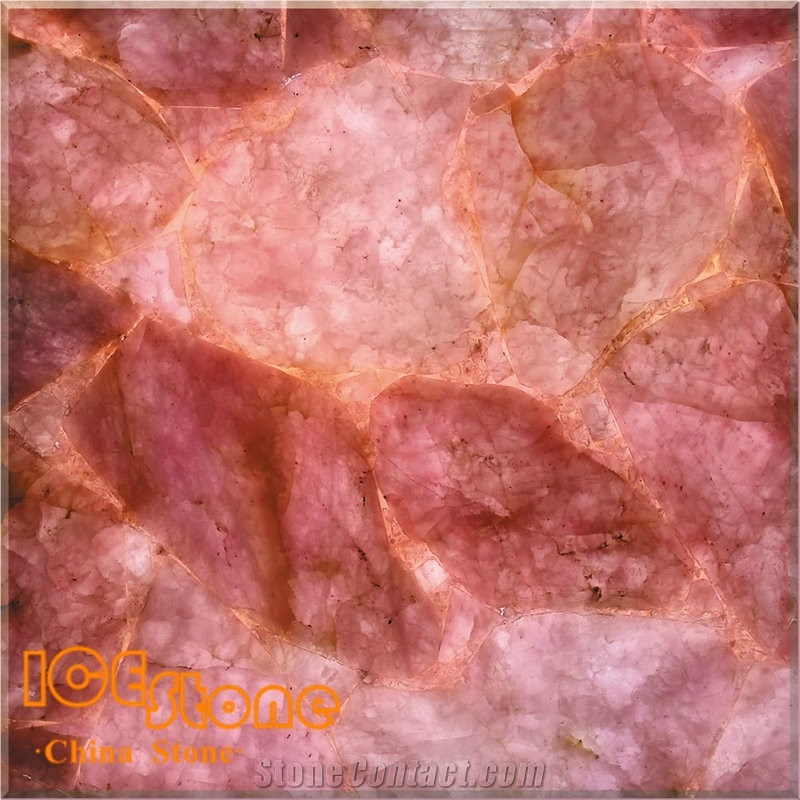 Pink Crystal Semi Precious Slabs
