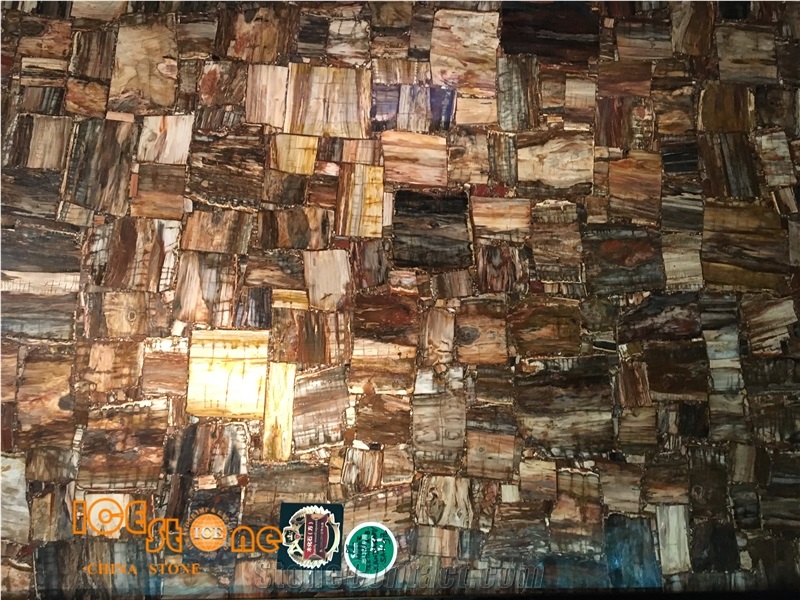 Semi Precious Tiles/ Semi Precious Stone Wall,Semiprecious Stone Tiles,Petrified Wood, Wood Stone,Semi Precious Stone Panels