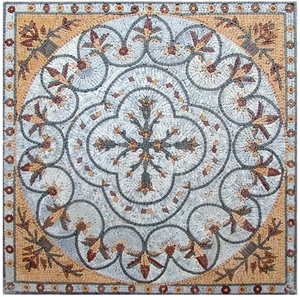 Square Rectangle Flower Marble Stone Waterjet/Medallion Pattern Inlay for Floor/Waterjet Marble Medallion Design