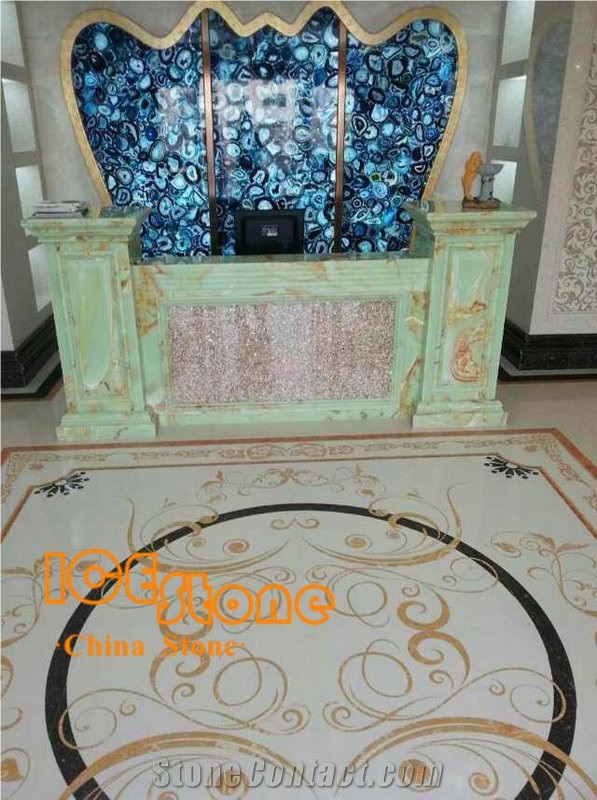 White Agate Mosaic Semiprecious Stone Tiles Gemstone Tiles