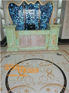 White Agate Mosaic Semiprecious Stone Tiles Gemstone Tiles