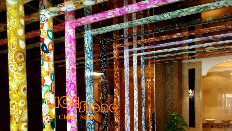 White Agate Mosaic Semiprecious Stone Tiles Gemstone Tiles