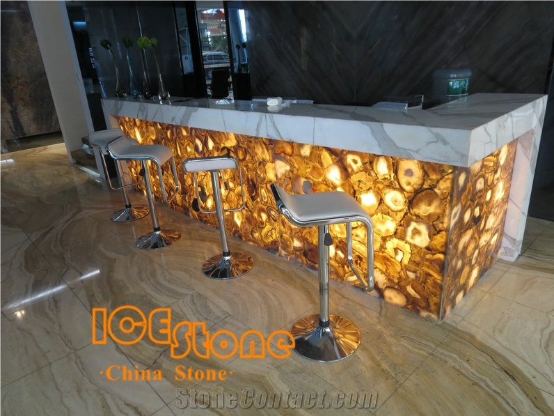 Yellow Tiger Eye Semi Precious Stone Panels and Table