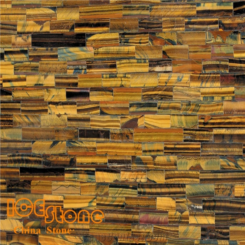 Yellow Tiger Eye Semi Precious Stone Panels Gemstone Slabs