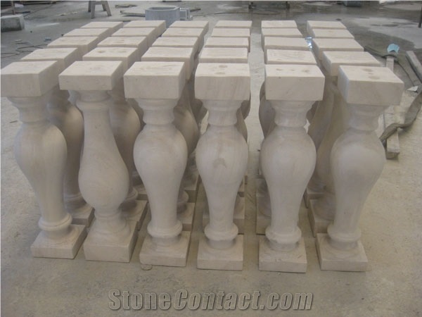 Cerma Mocca Limestone Balustrade & Railings/Stone Baluster/Stone Railings/Staircase Rails