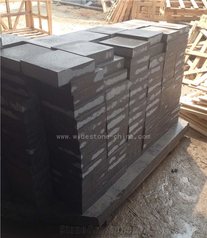 Chinese Cheap Dark Grey Granite G654 Flamed Tiles,350x150/250/350x60mm Pavestone