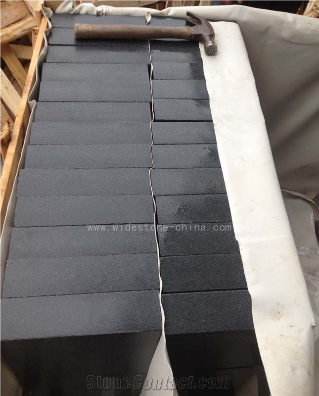 Chinese Cheap Dark Grey Granite G654 Flamed Tiles,350x150/250/350x60mm Pavestone