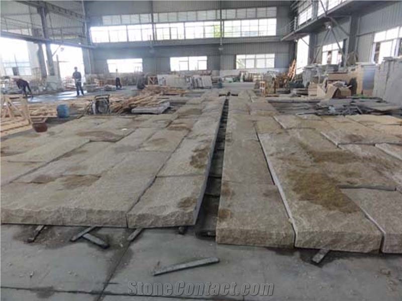 Chinese Yellow Granite G682 Rustic Granite Natural Split Wall Cladding for Singapore