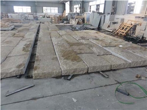 Chinese Yellow Granite G682 Rustic Granite Natural Split Wall Cladding for Singapore