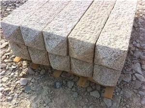 G682 Natural Granite Stone Palisade Fence/Stone Pillar with Pineapple Surface