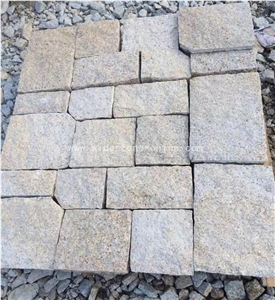 G682 Sunset Gold, Rustic Yellow Granite Wall Tiles/Building Stones/Building Ornaments/Wall Facades/Wall Bricks/Stone Wall Corners