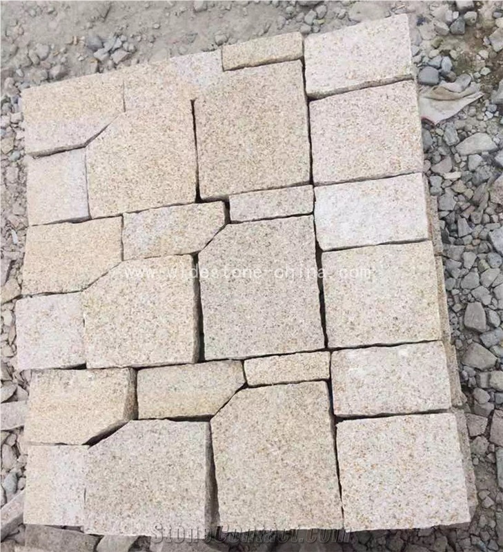 G682 Sunset Gold, Rustic Yellow Granite Wall Tiles/Building Stones/Building Ornaments/Wall Facades/Wall Bricks/Stone Wall Corners