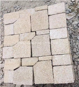 G682 Sunset Gold, Rustic Yellow Granite Wall Tiles/Building Stones/Building Ornaments/Wall Facades/Wall Bricks/Stone Wall Corners