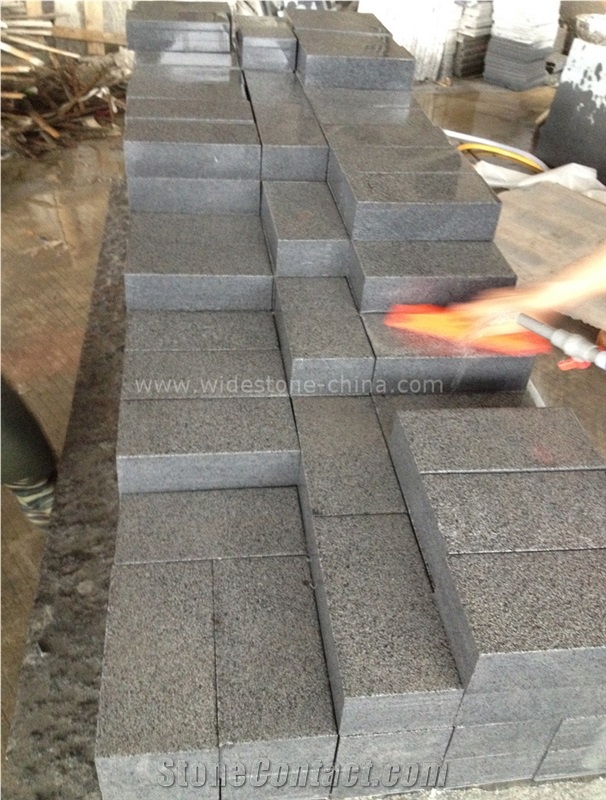 Padang Dark Flamd Paving Set, Bush Hammered Walk Paving Stone, Walkway Pavers