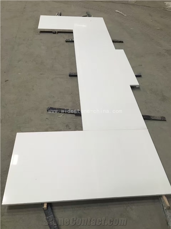 Pure White Quartz Kitchen Countertops/Pure White Quartz Kithen Island Top/Pure White Engineered Quartz Bar Tops