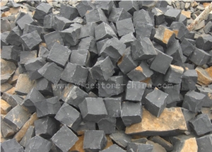 Zhangpu Black Basalt 8*8*8cm Paving Stone, Natural Black Cube Stone, Black Paving Sets