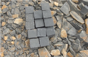 Zhangpu Black Basalt 8*8*8cm Paving Stone, Natural Black Cube Stone, Black Paving Sets