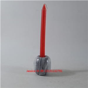 Ball Shape Grey Marble Stone Candlestick Holders Ball Shape Grey Marble Stone Candlestick Holders