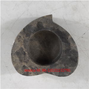Brown Marble Heart Shape Candle Holder