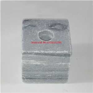 Cubic Marble Tealight Holder, Grey Marble Candle Holders