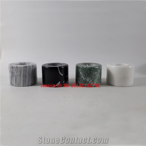 Cylinder Shape White Marble Candle Holder / Cylinder Shape Green Marble Candle Holders /Cylinder Shape Green Marble Candle Holders /Cylinder Shape Grey Marble Candle Holders