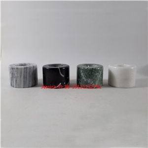 Cylinder Shape White Marble Candle Holder / Cylinder Shape Green Marble Candle Holders /Cylinder Shape Green Marble Candle Holders /Cylinder Shape Grey Marble Candle Holders