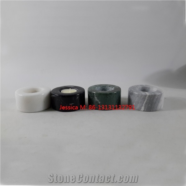 Cylinder Shape White Marble Candle Holder / Cylinder Shape Green Marble Candle Holders /Cylinder Shape Green Marble Candle Holders /Cylinder Shape Grey Marble Candle Holders