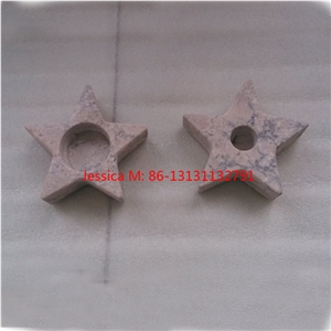 Five Star Shape Travertine Candle Holders