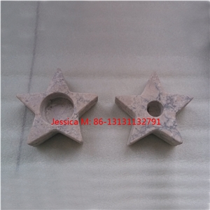Five Star Shape Travertine Candle Holders