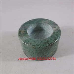 Green Marble Candle Holder /Green Marble Pillar Candle Holder Small Cylindrical Candle Stand - Tealight Holder Centrepiece for Table / Home / Office / Party Décor