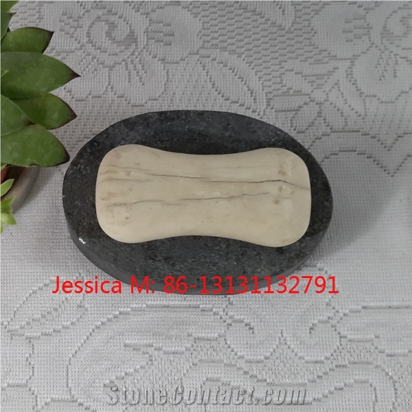 Grey Marble Soap Dish