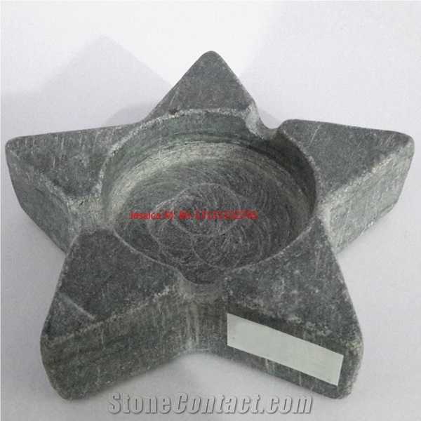 Grey Marble Star Ashtray Five Sided Stone Trinket Tray