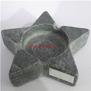 Grey Marble Star Ashtray Five Sided Stone Trinket Tray