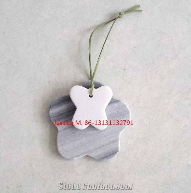 Marble Bird and Flower Shape Hanging