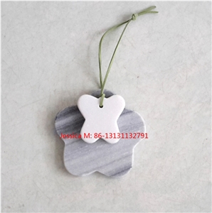 Marble Bird and Flower Shape Hanging