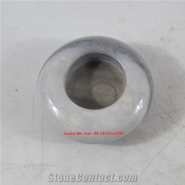 Oblate Shape Marble Tealight Candle Holders