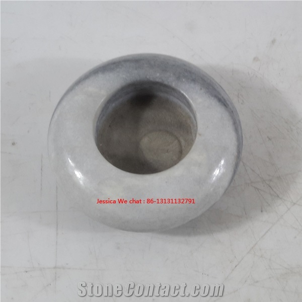 Oblate Shape Marble Tealight Candle Holders