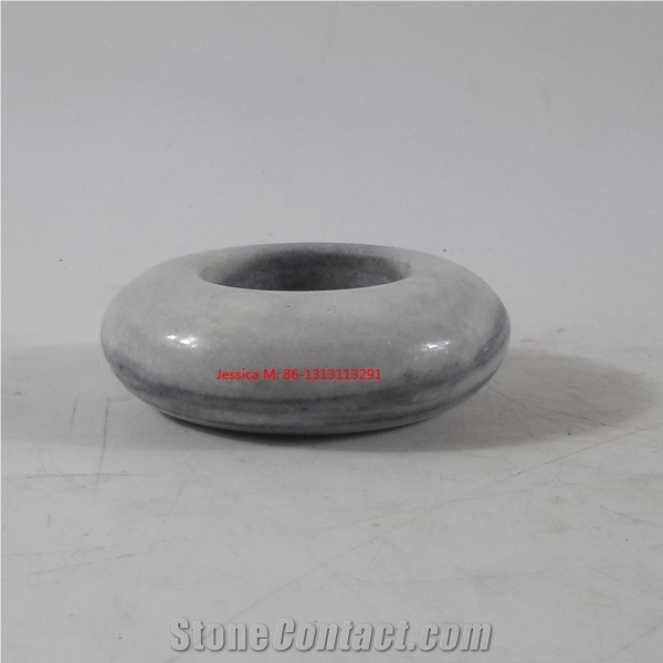 Oblate Shape Marble Tealight Candle Holders