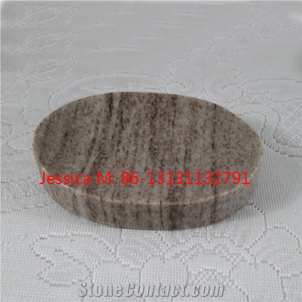 Oval Shape Brown Marble Soap Dish
