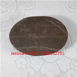 Oval Shape Brown with White Veins Soap Dish /Oval Shape Brown with White Lines Soap Holder