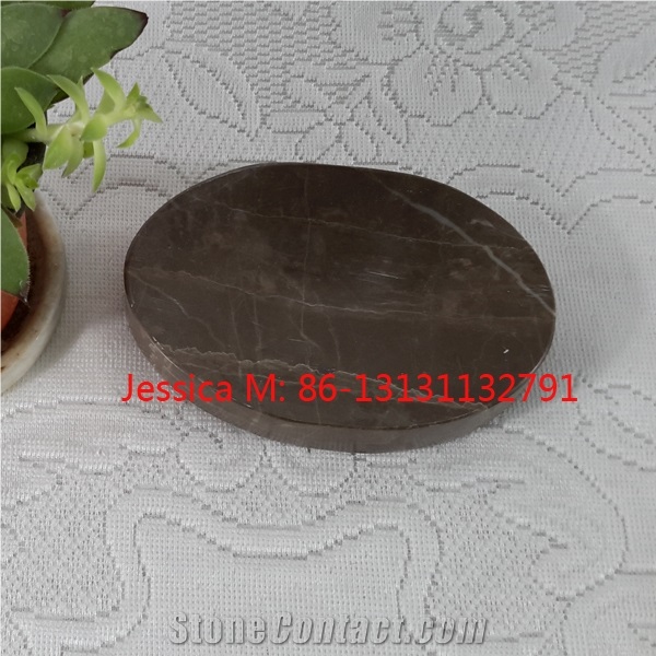 Oval Shape Brown with White Veins Soap Dish /Oval Shape Brown with White Lines Soap Holder