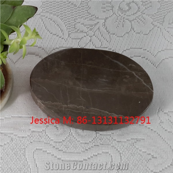 Oval Shape Brown with White Veins Soap Dish /Oval Shape Brown with White Lines Soap Holder