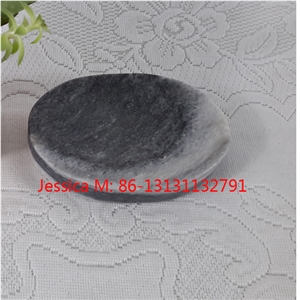 Oval Shape Grey Marble Soap Dish /Oval Shape Grey Marble Soap Holder