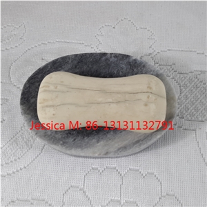 Oval Shape Grey Marble Soap Dish /Oval Shape Grey Marble Soap Holder