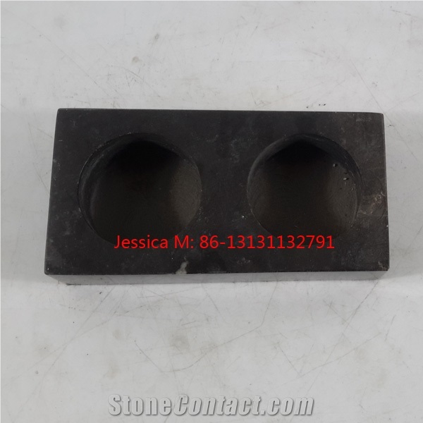 Rectangle Shape Black Marble Candle Holder with 2 Holes
