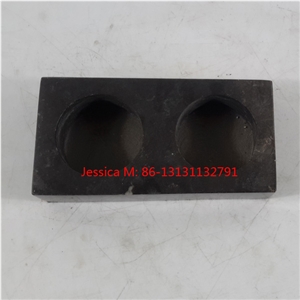 Rectangle Shape Black Marble Candle Holder with 2 Holes