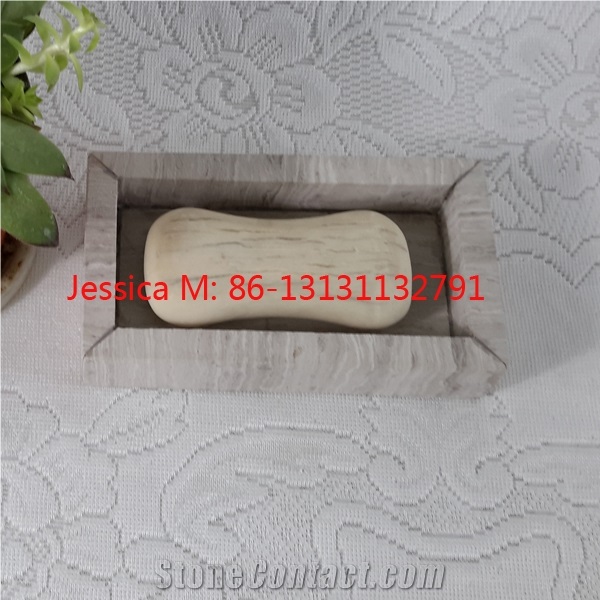 Rectangular Wood Effect Dipped Stone Soap Dish / Rectangular Wood Effect Dipped Soap Holder /Dipped Marble Stone Bar Soap Dish Holder
