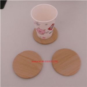 Round Yellow Sandstone Coasters with Unique Patterns