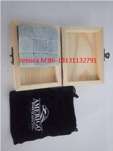 Sipping Whiskey Stones Chilling Whisky Ice Stone with Logo for Wooden Box
