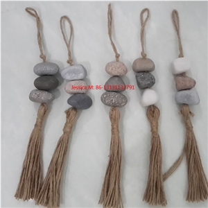 Small Pebble Hangers with Strings